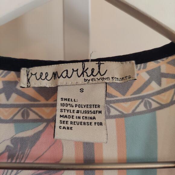 Freemarket Flying Tomato Floral Longline Duster Cardigan Semi Sheer Floral Beach - Picture 4 of 6